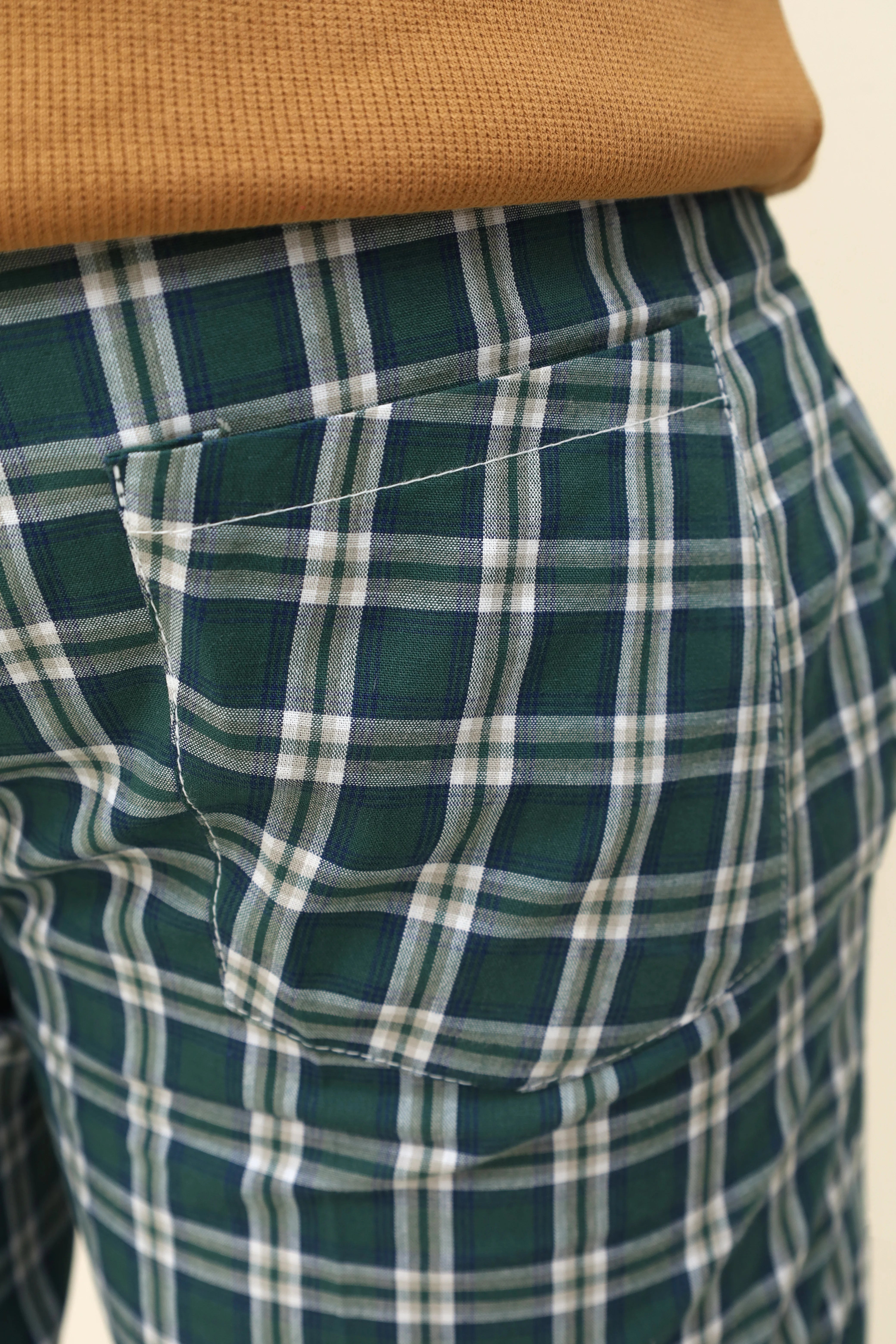 Men's Classic Tartan Plaid Green Night Trousers