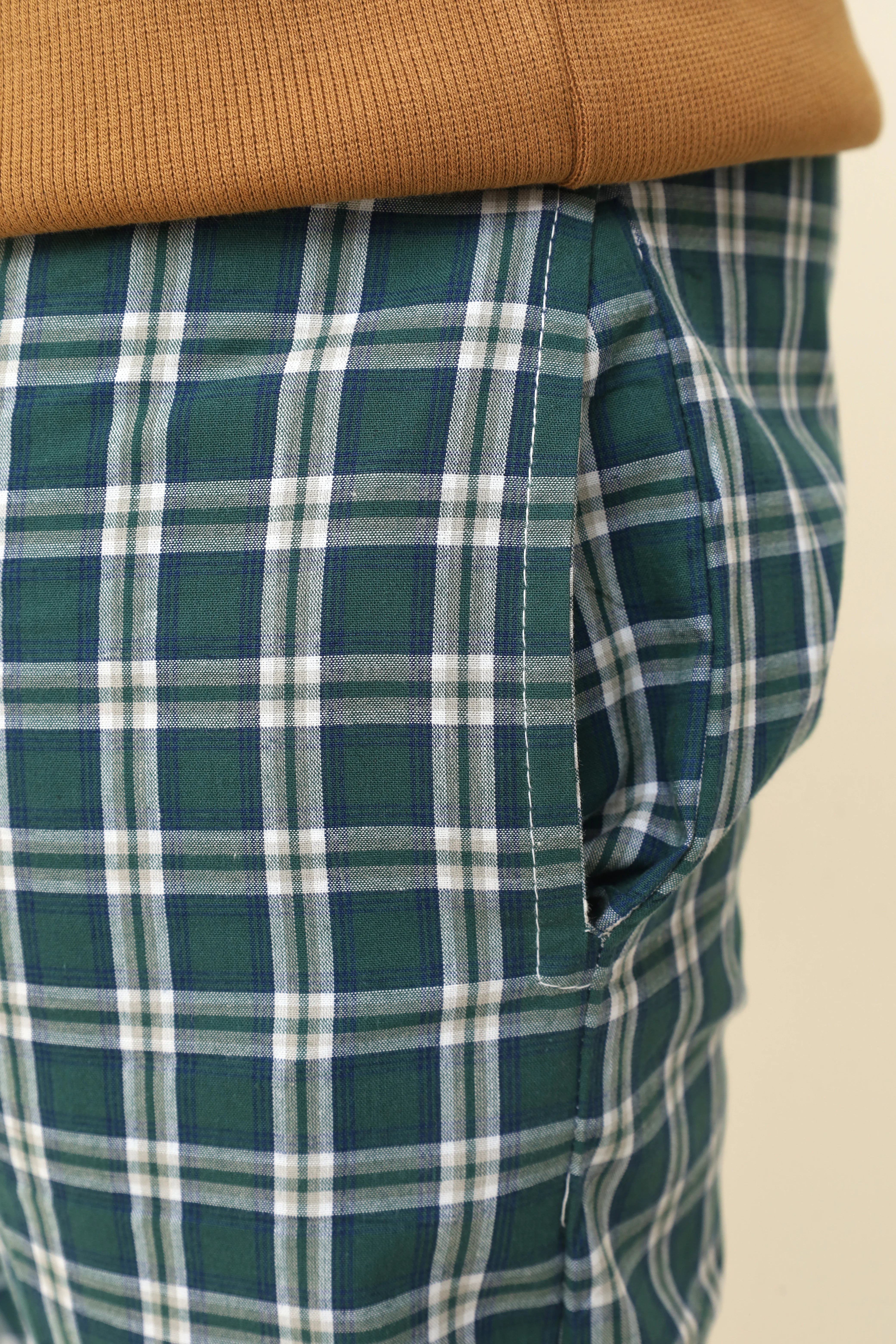 Men's Classic Tartan Plaid Green Night Trousers