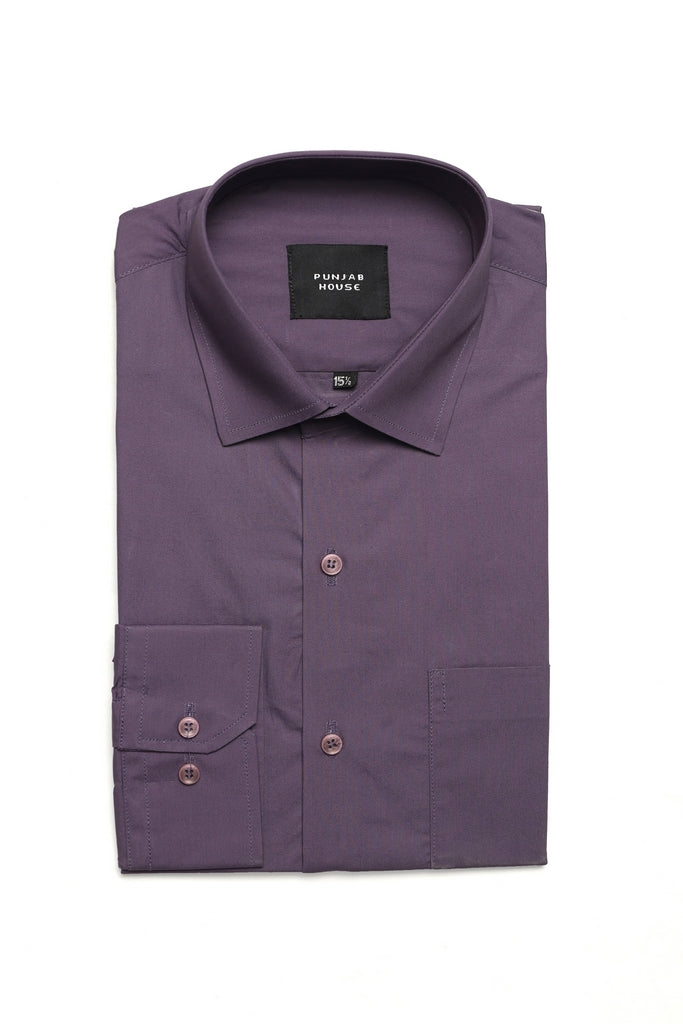 Dark Purple Formal Plain Shirt