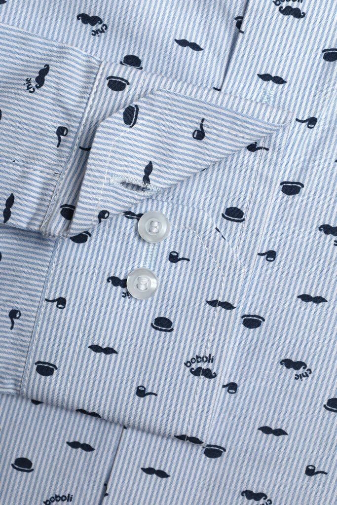 Printed Shirt with Gentleman Novelty Print