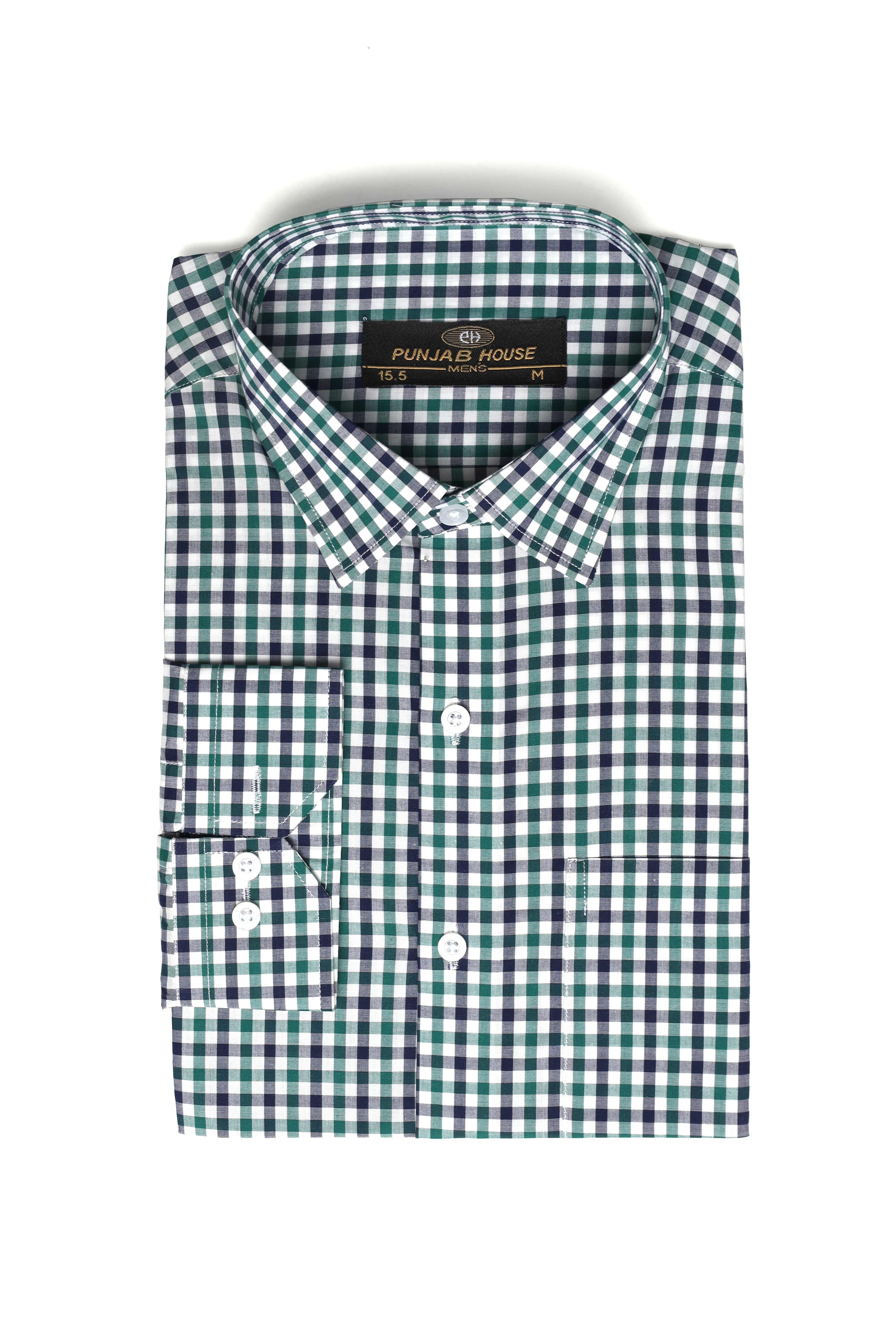 Navy and Forest Green Check Shirt