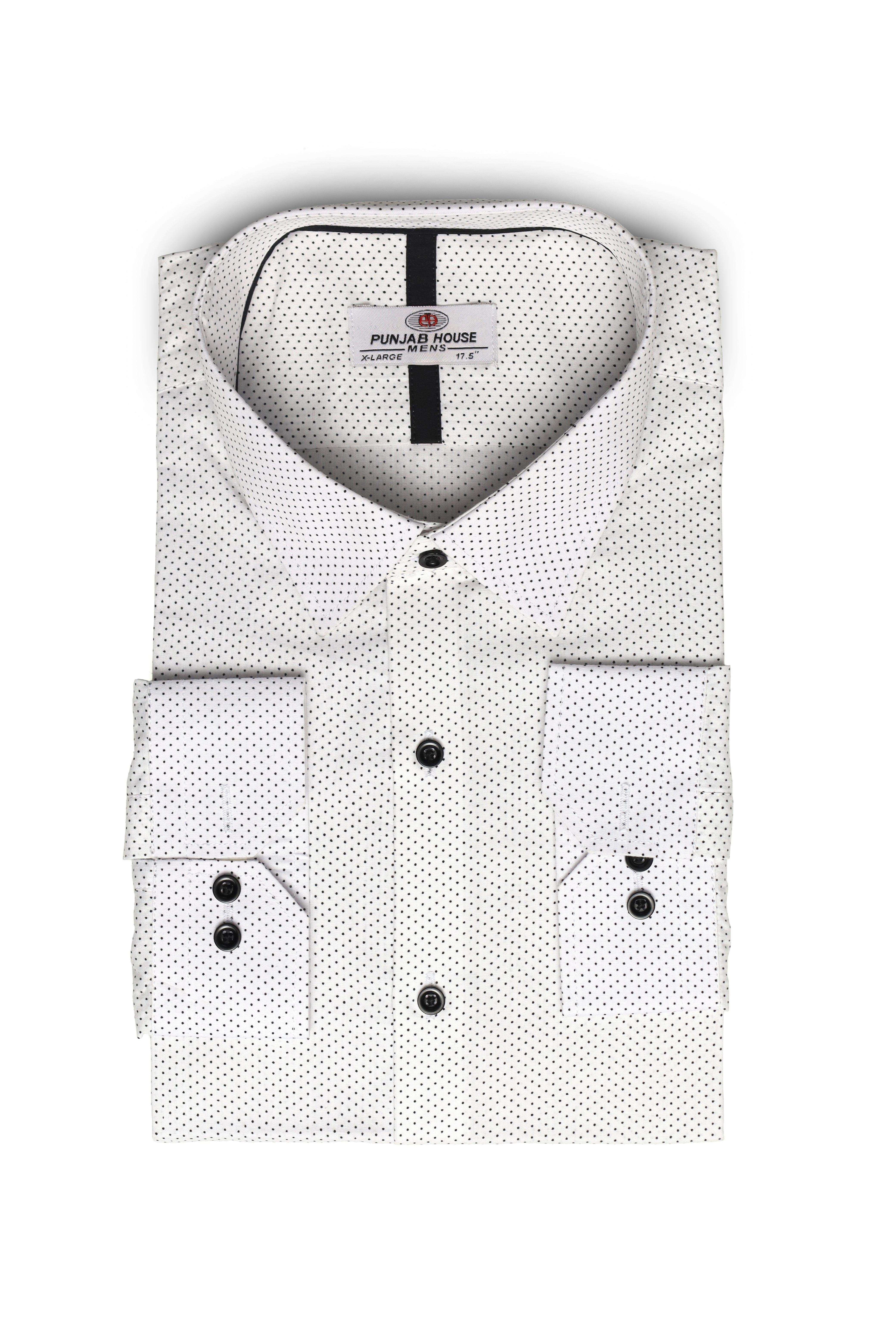 White Micro Polka Designer Shirt