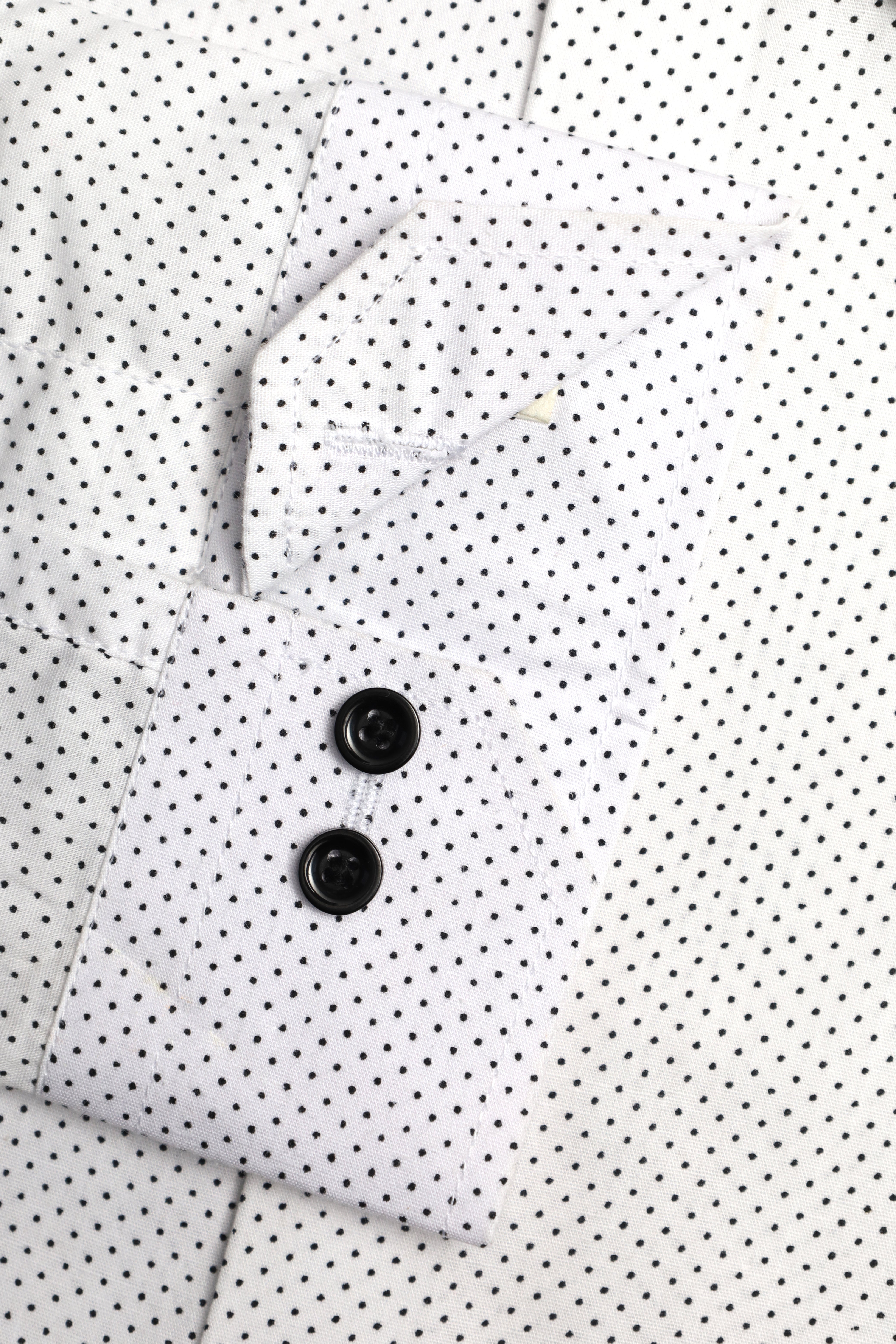 White Micro Polka Designer Shirt