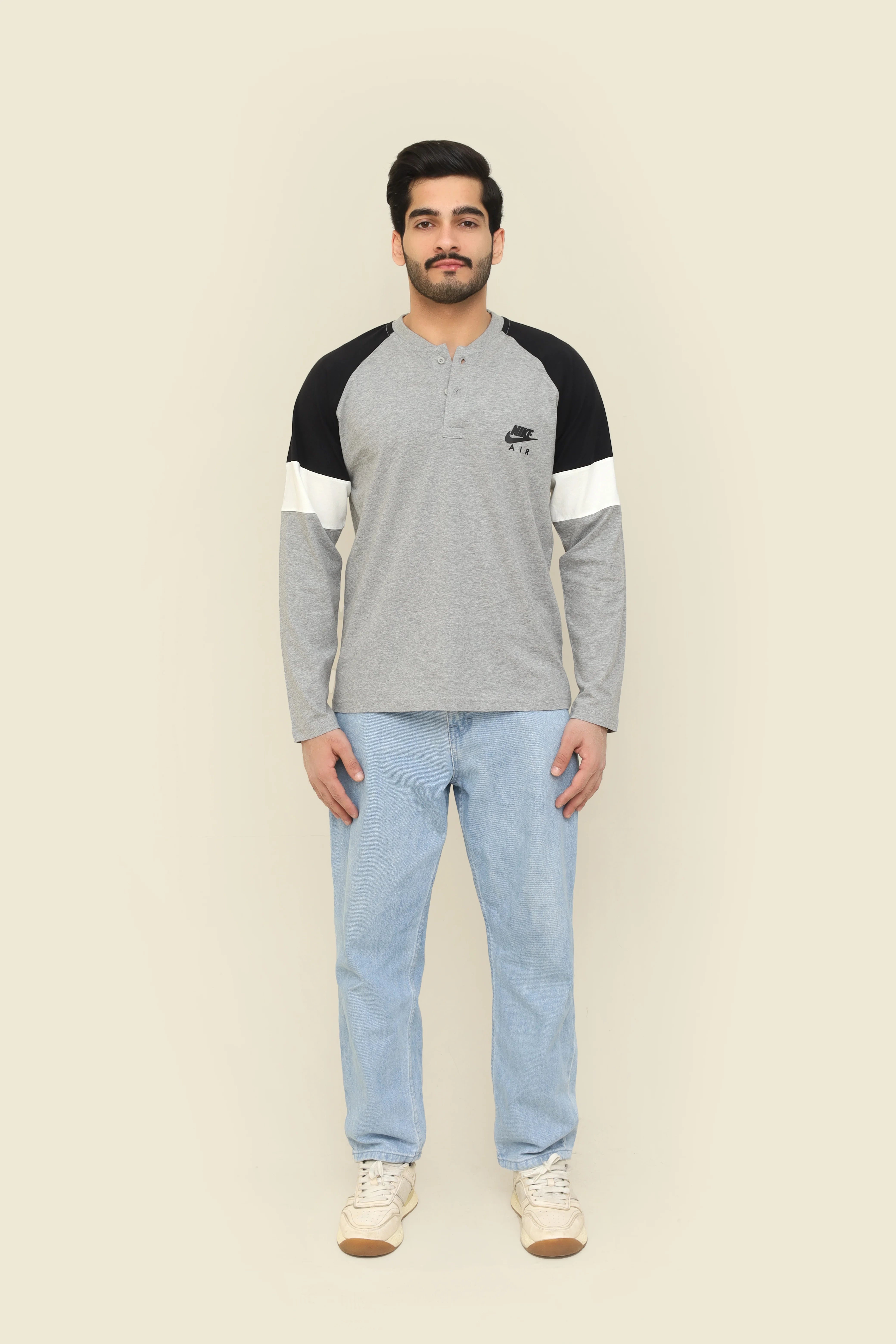 Nike Air Color Block Long Sleeve Polo T-Shirt