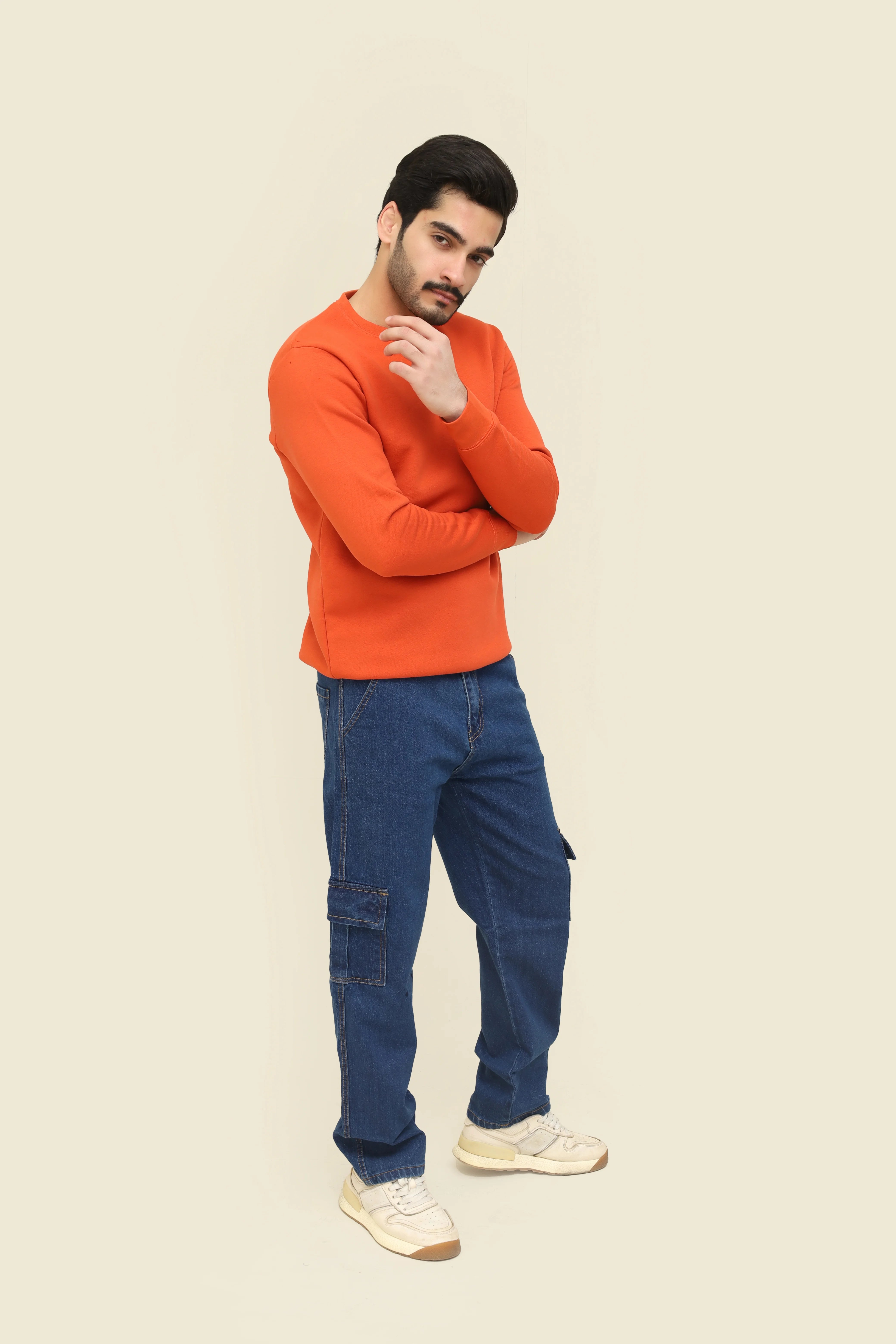 Men's Bold Orange Sweatshirt