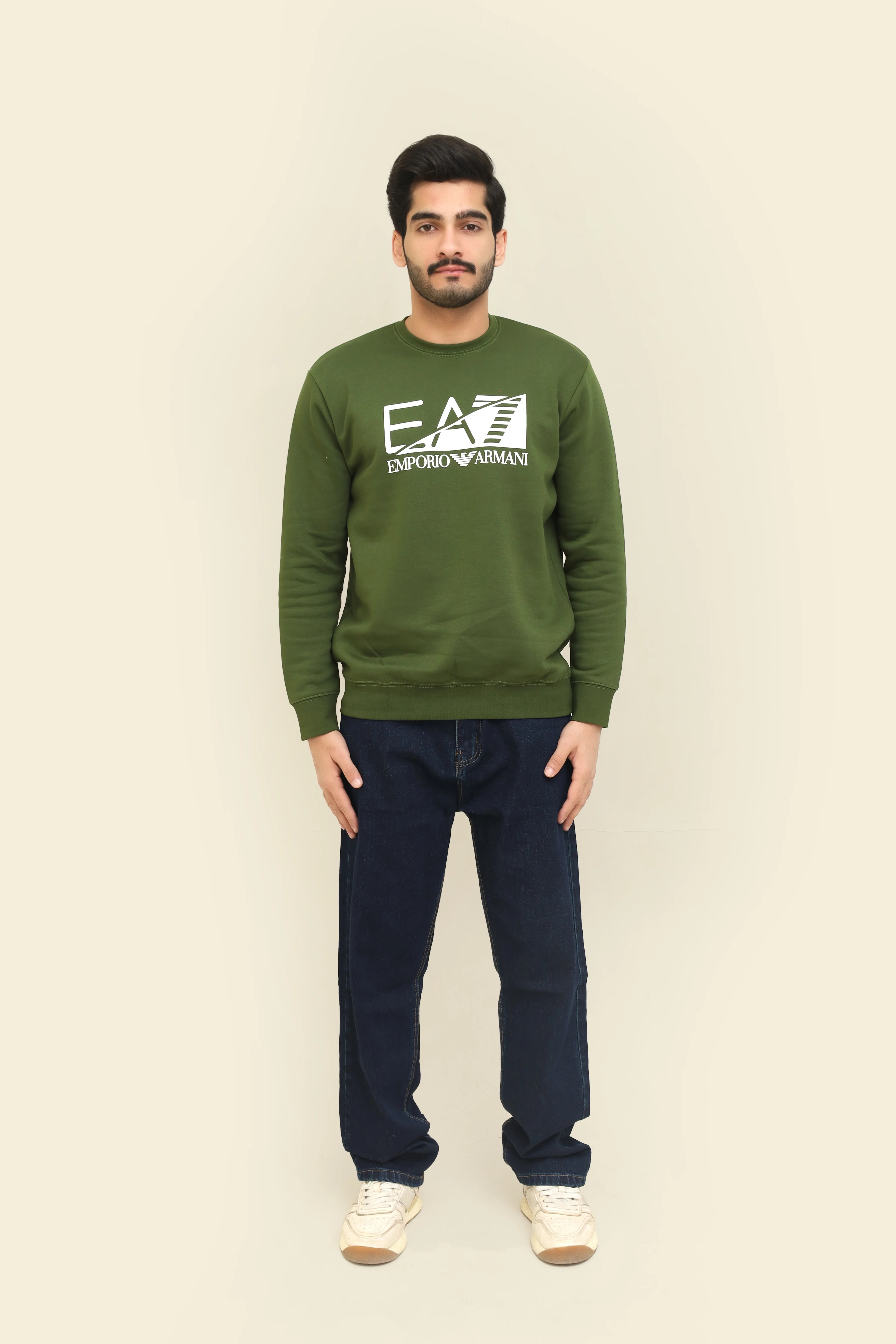 Men's Emporio Armani EA7 Logo Green Sweatshirt