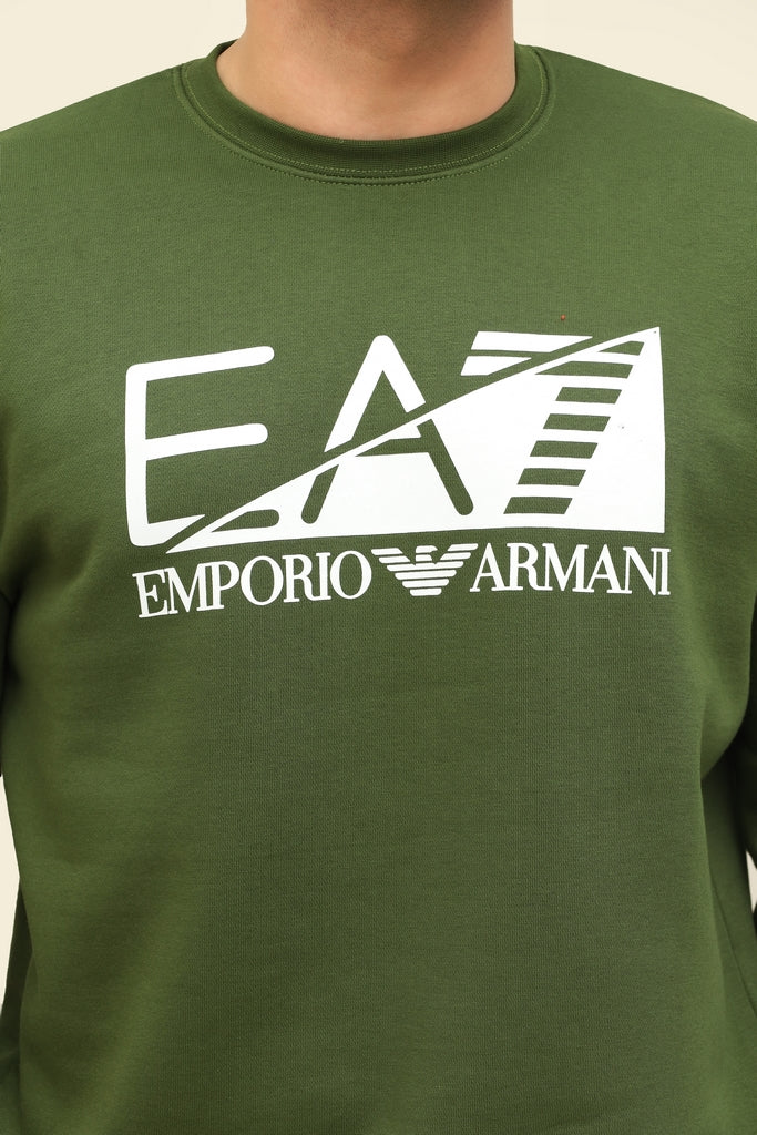 Men's Emporio Armani EA7 Logo Green Sweatshirt