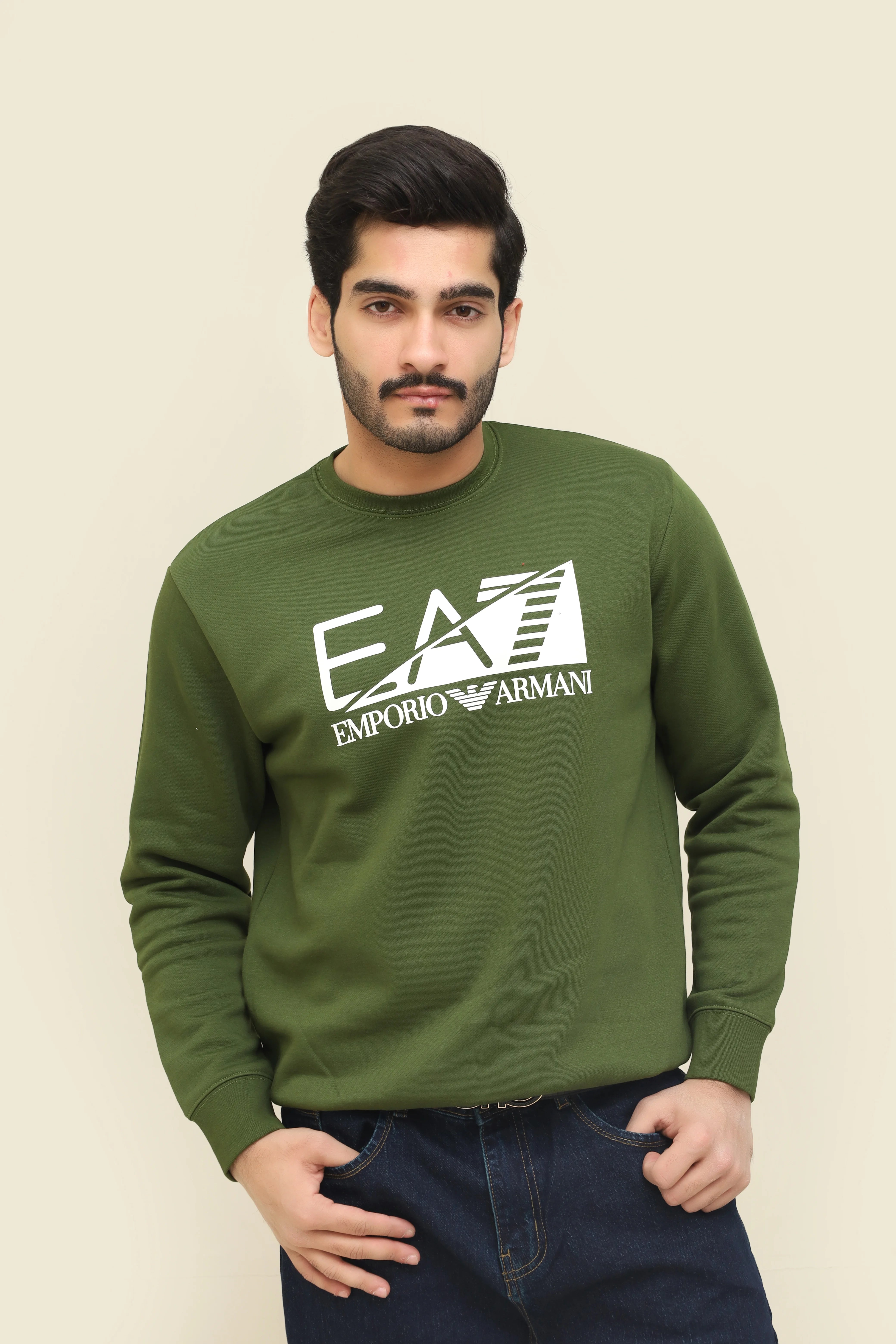 Men's Emporio Armani EA7 Logo Green Sweatshirt