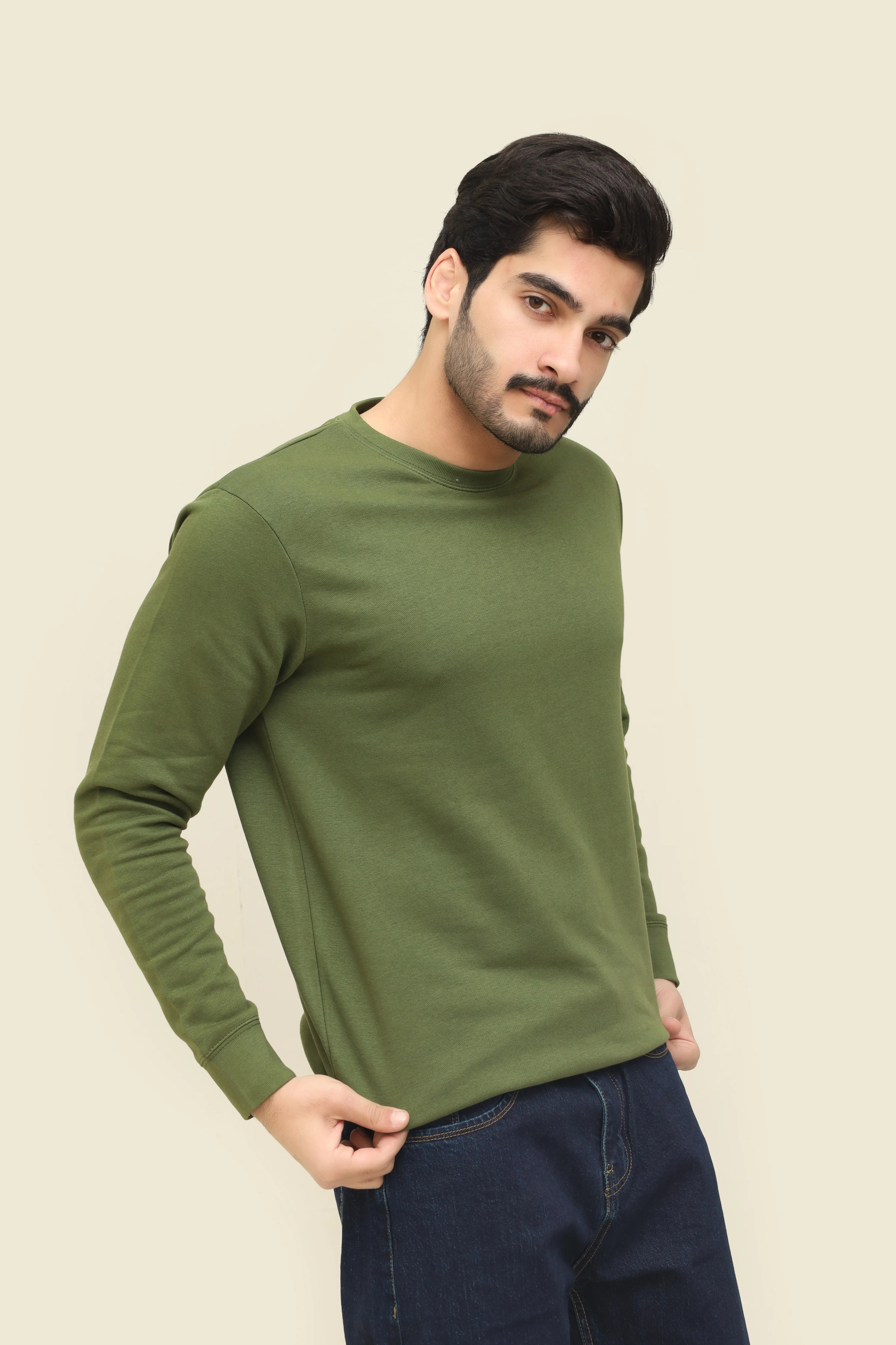 Men's Sage Green Crewneck Sweatshirt