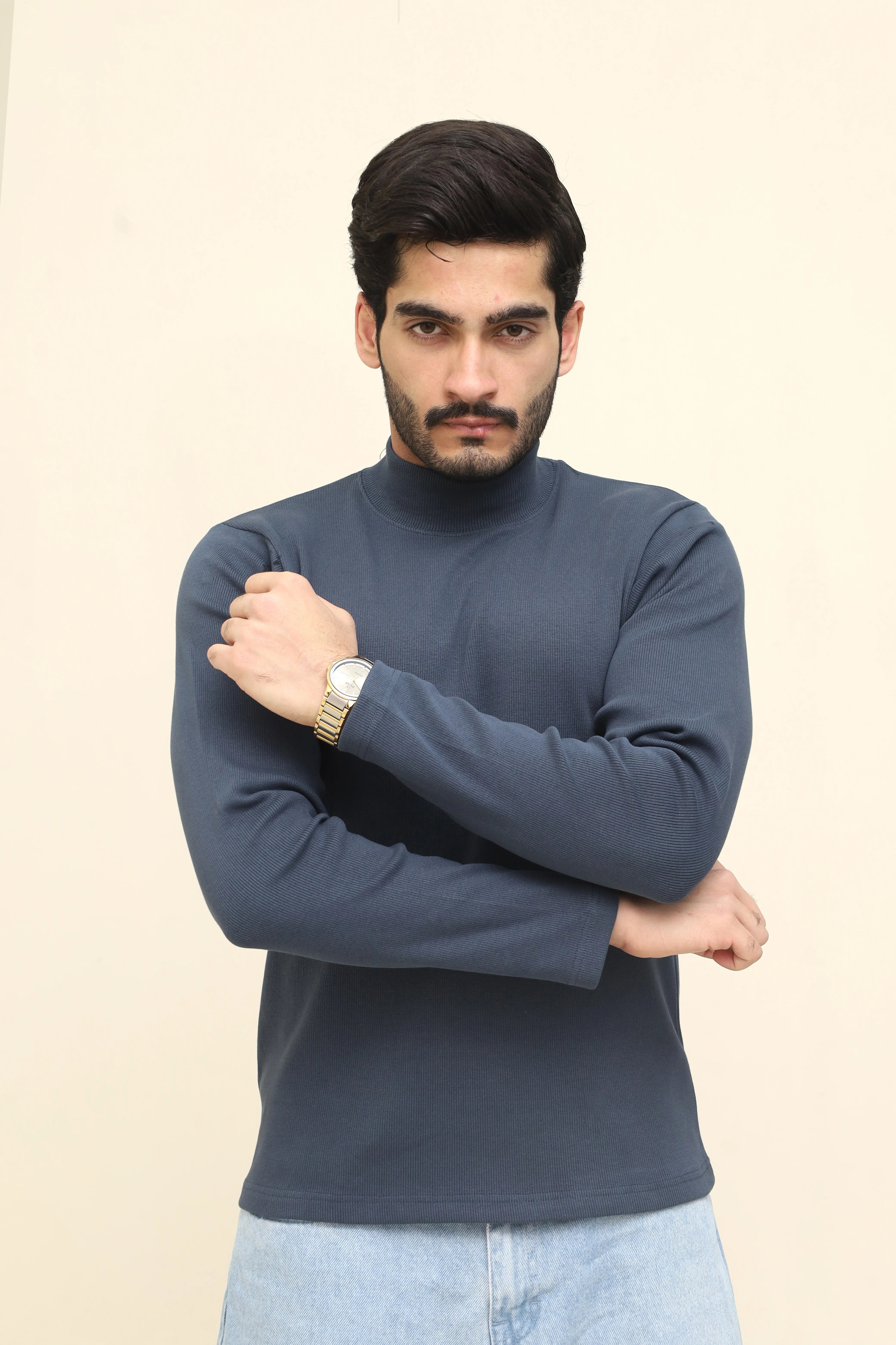 Men's Ribbed Turtle Neck Shirt