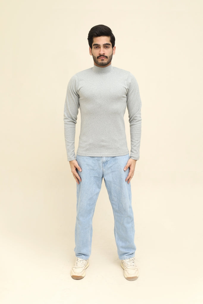 Men's Heather Grey Turtle Neck Shirt