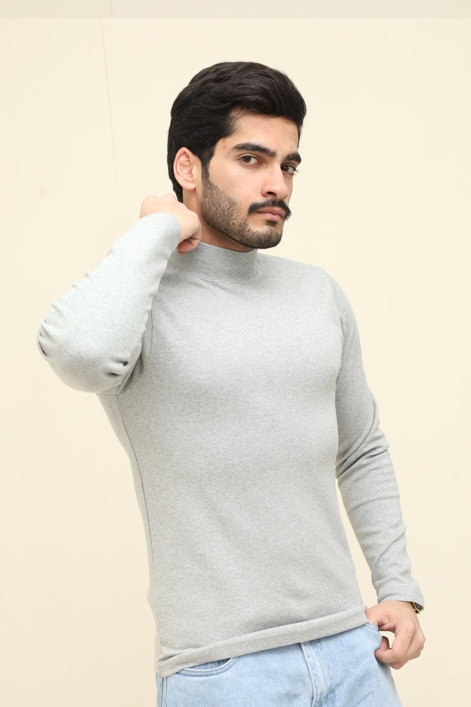 Men's Heather Grey Turtle Neck Shirt