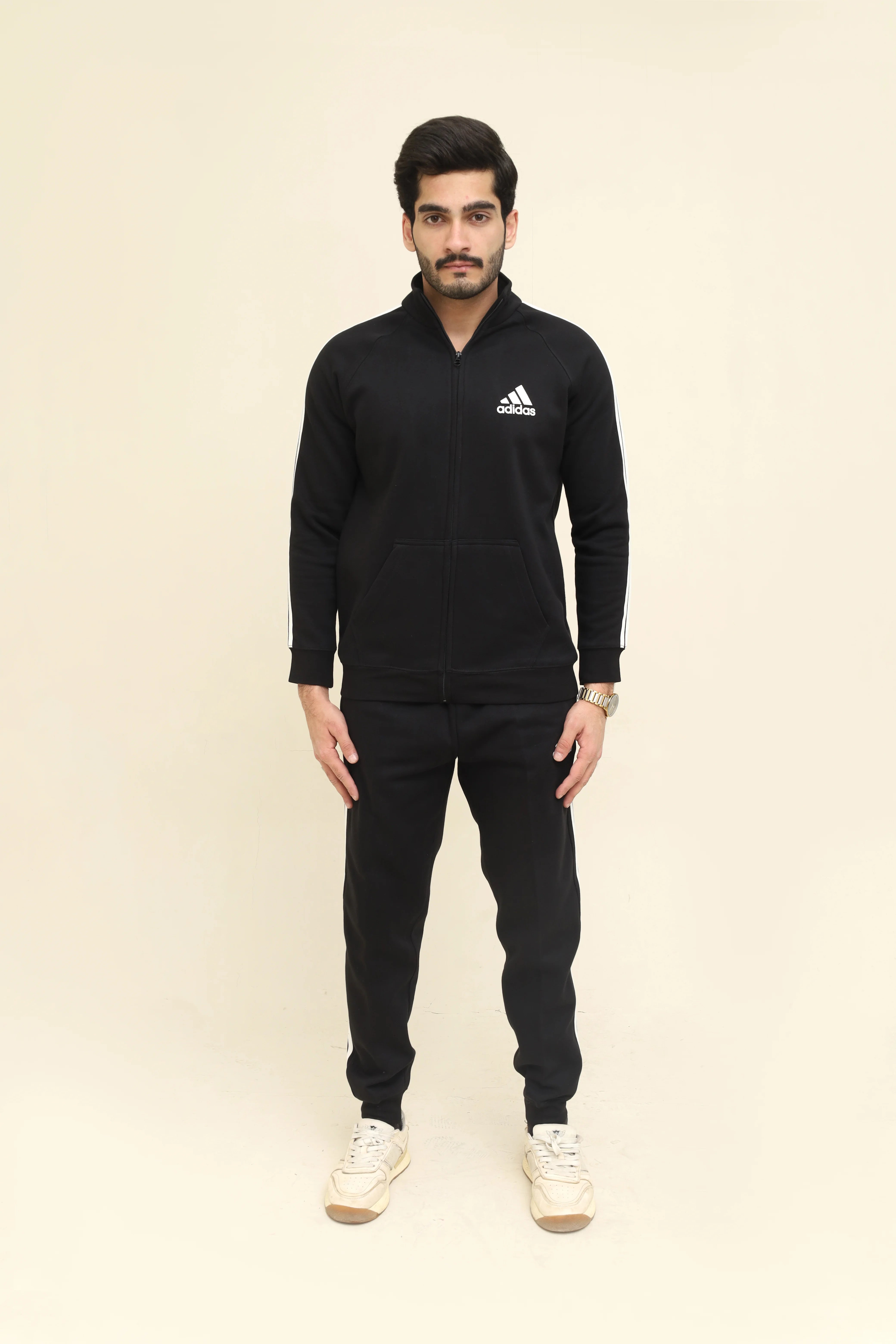 Black Three-Stripe Tracksuit