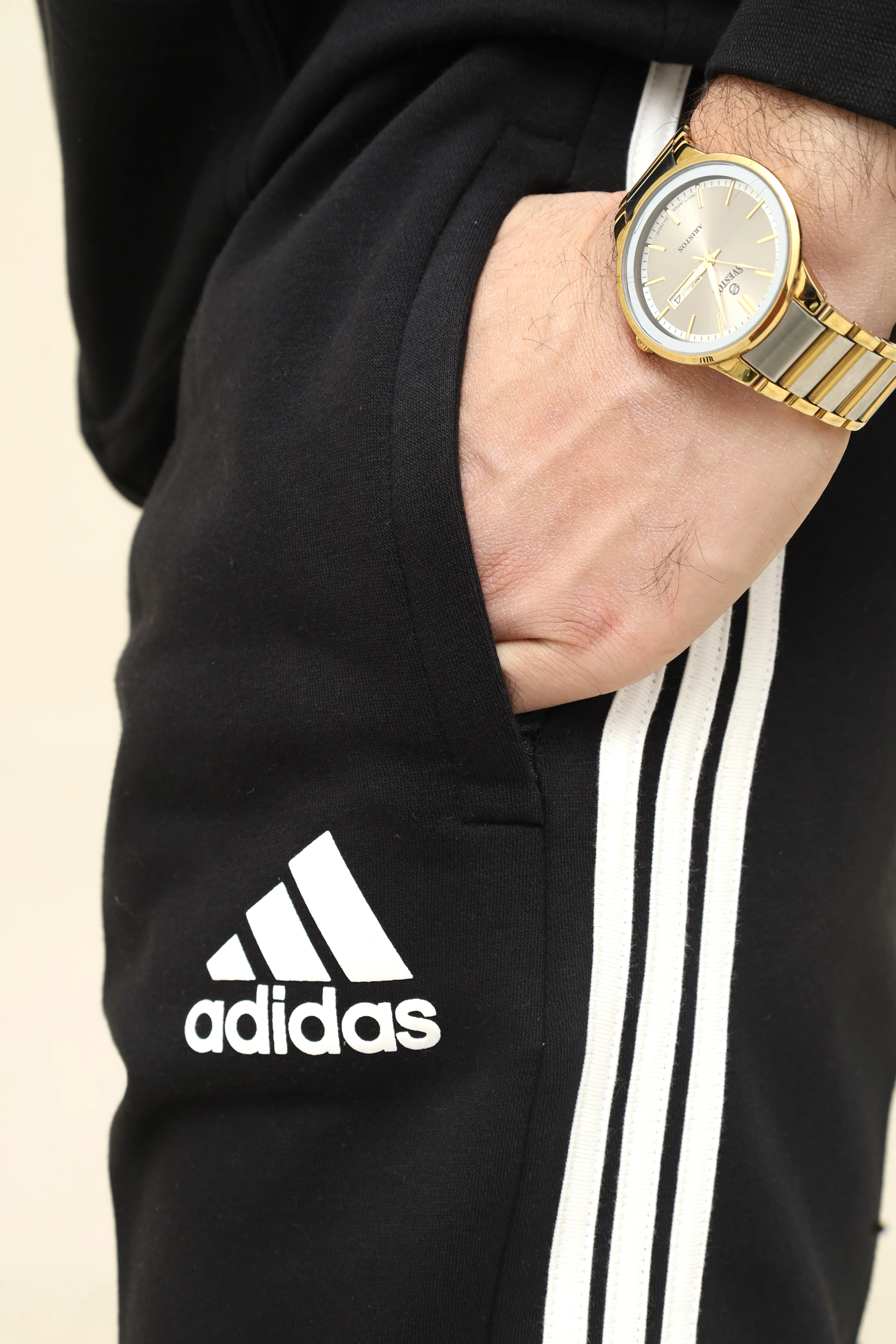 Black Three-Stripe Tracksuit
