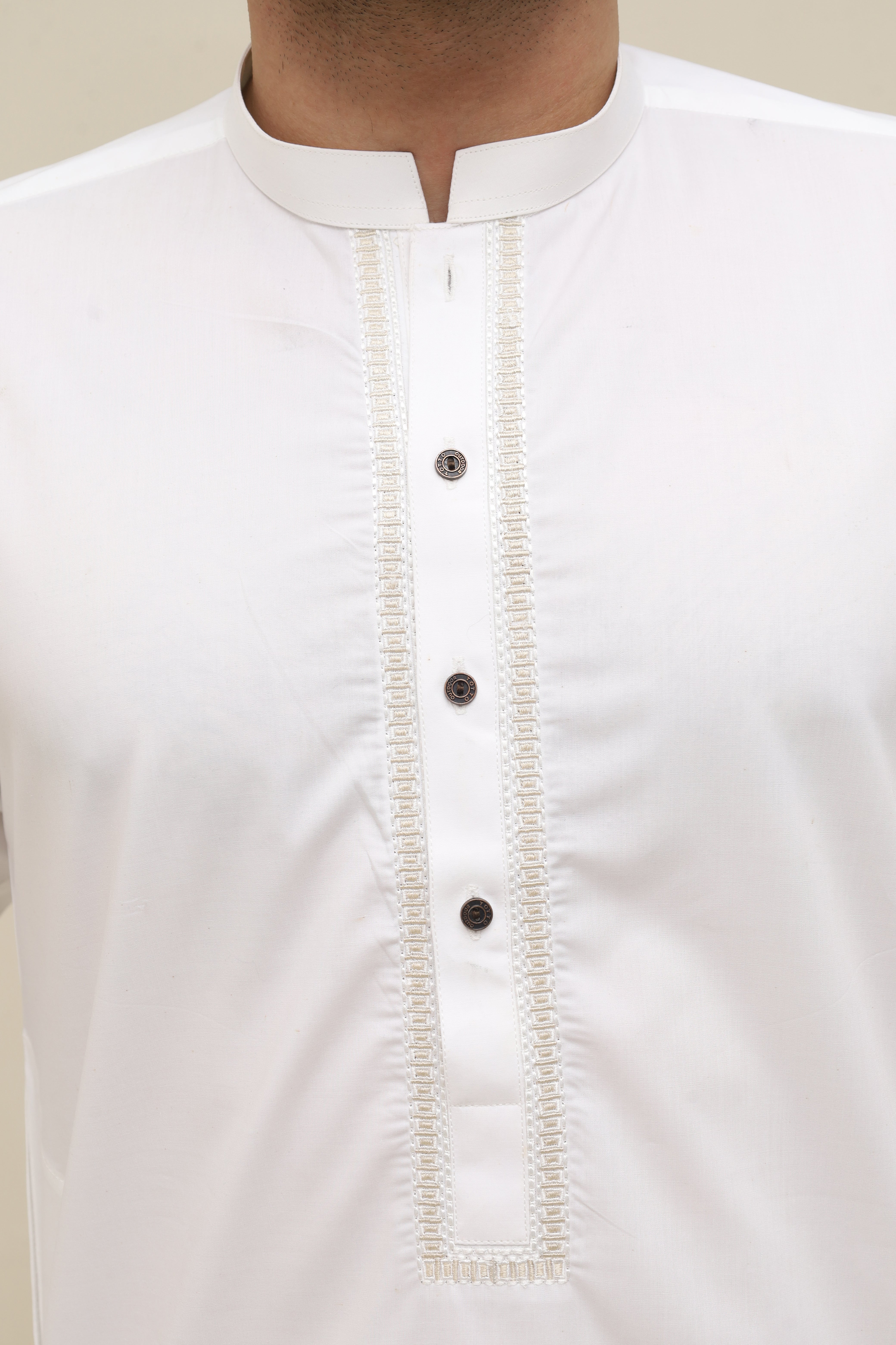 Pristine White Cotton Kurta Shalwar
