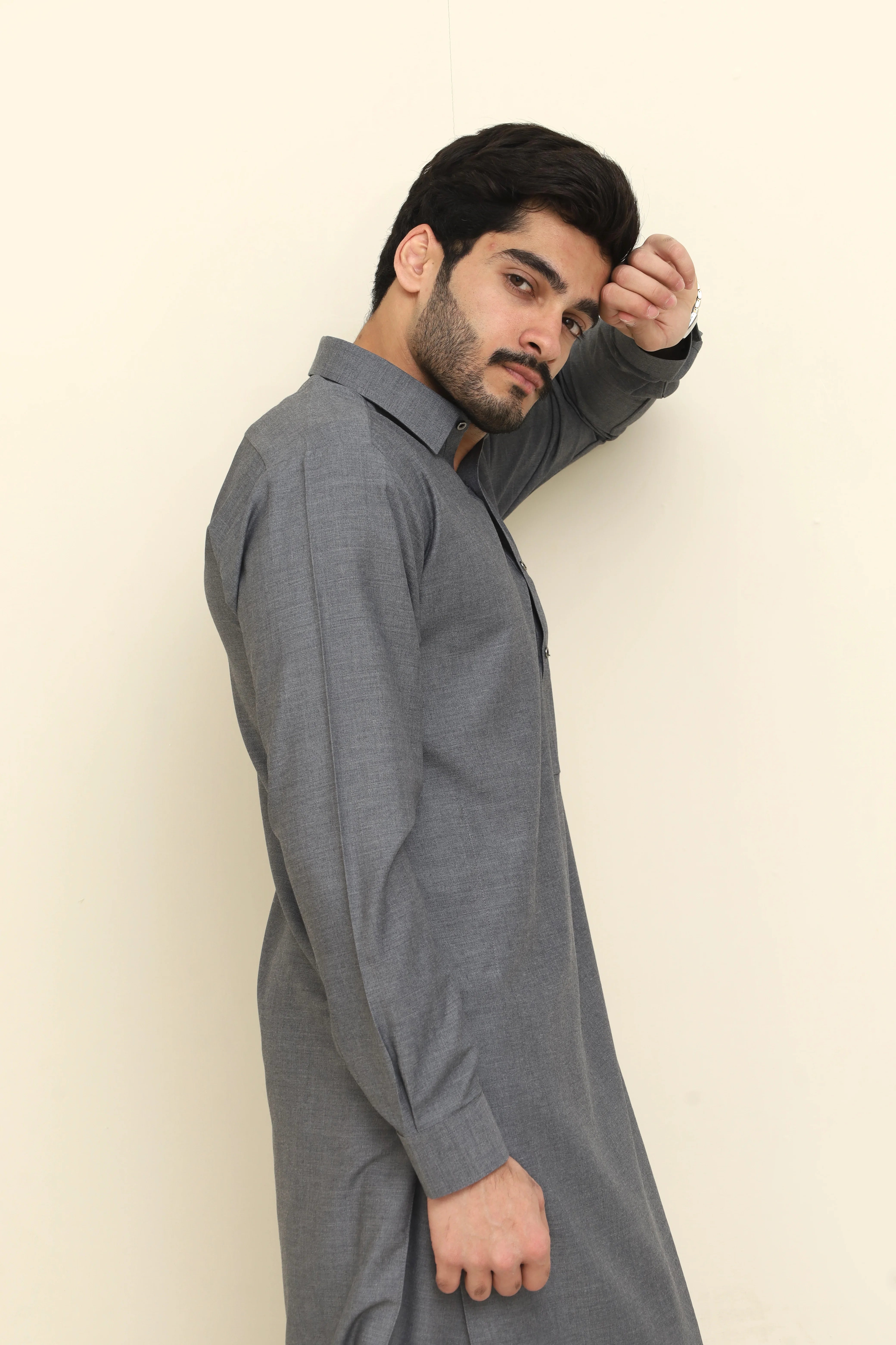 Dark Grey Wash & Wear Shalwar Kameez