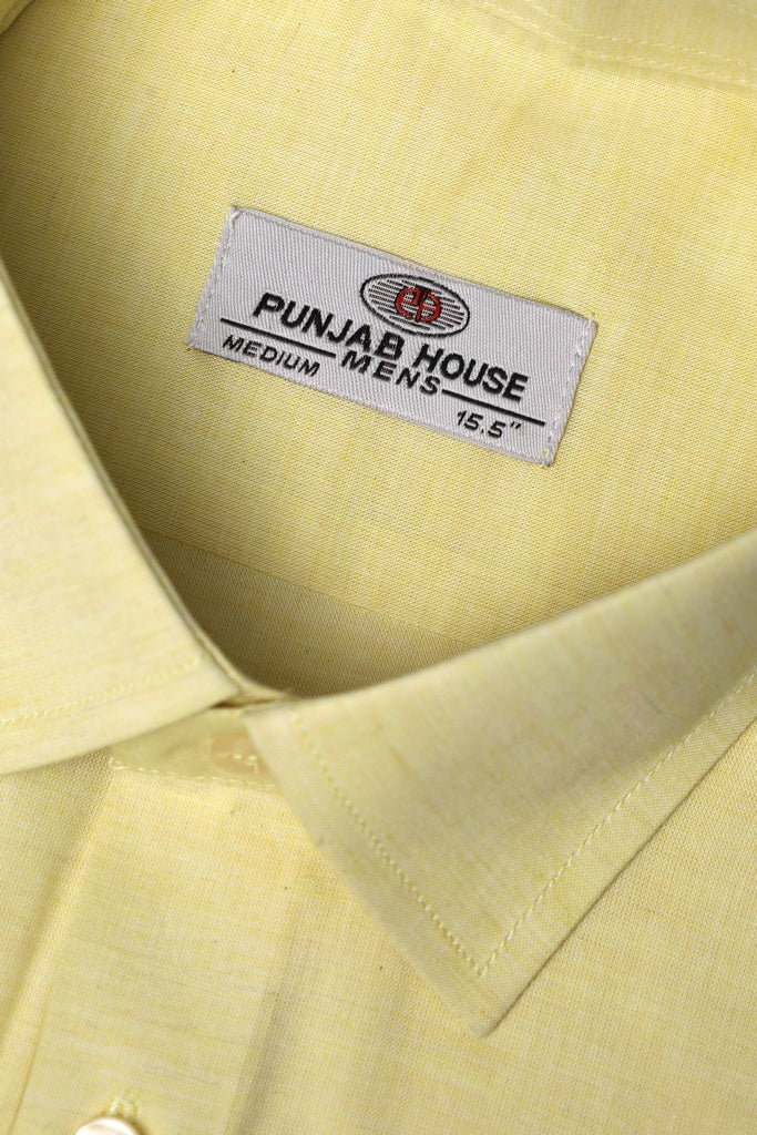 Soft Lemon Textured Melange Shirt