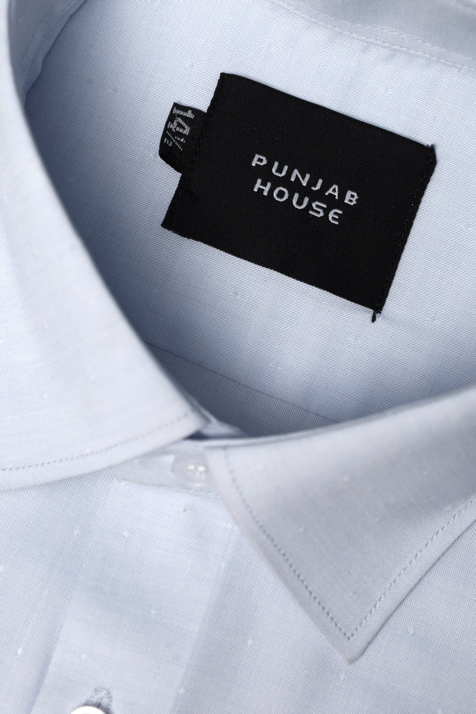 Ice Blue Micro-Dobby Dress Shirt