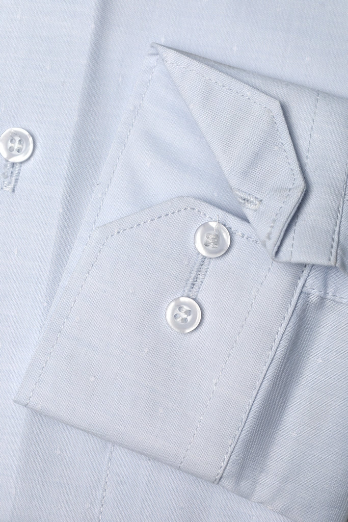 Ice Blue Micro-Dobby Dress Shirt