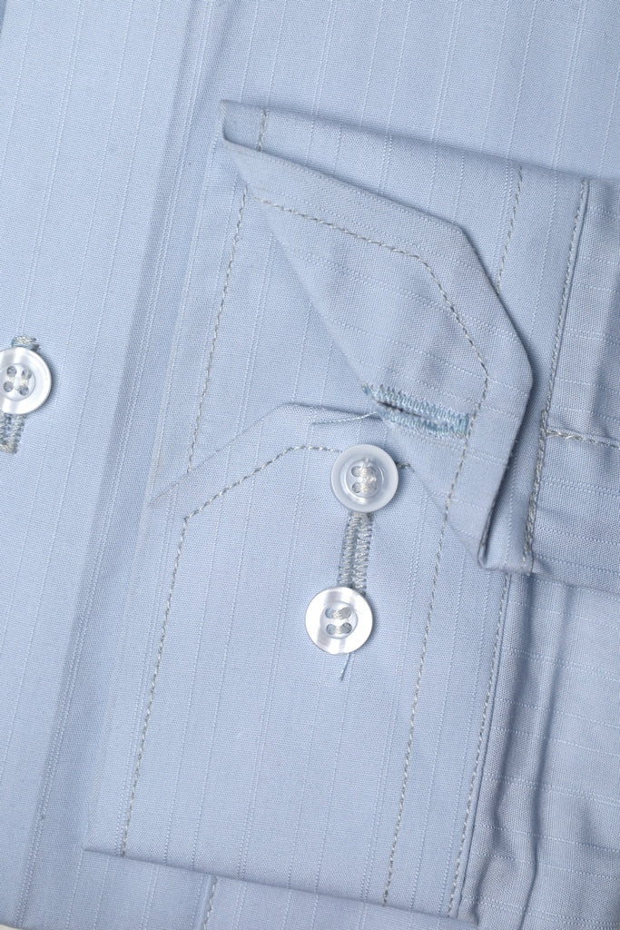 Pale Blue Shadow-Stripe Dress Shirt