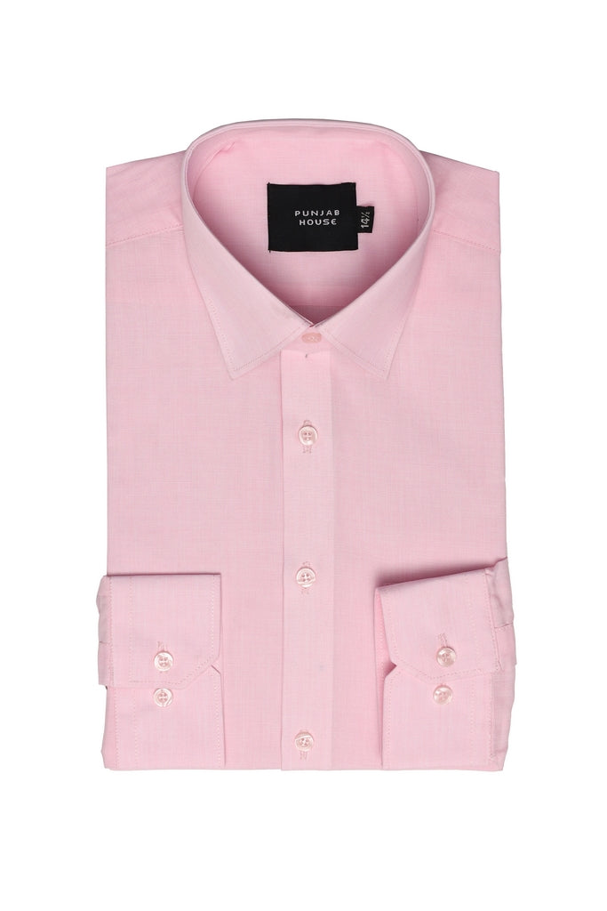 Rose Pink Textured Melange Dress Shirt