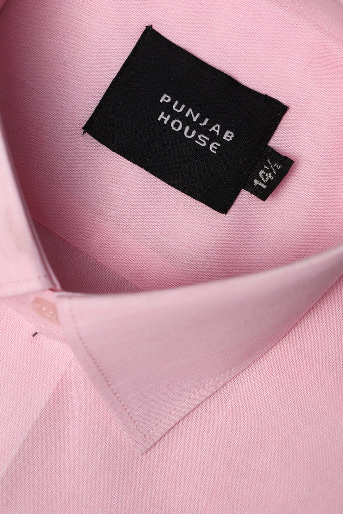 Rose Pink Textured Melange Dress Shirt