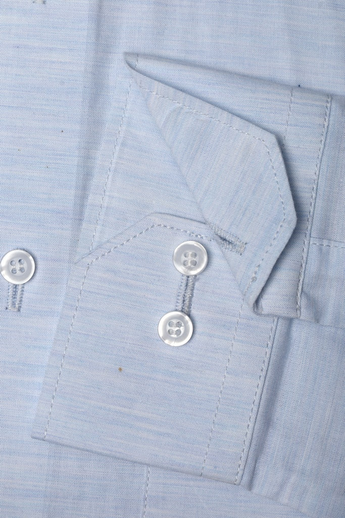 Powder Blue Textured Melange Dress Shirt