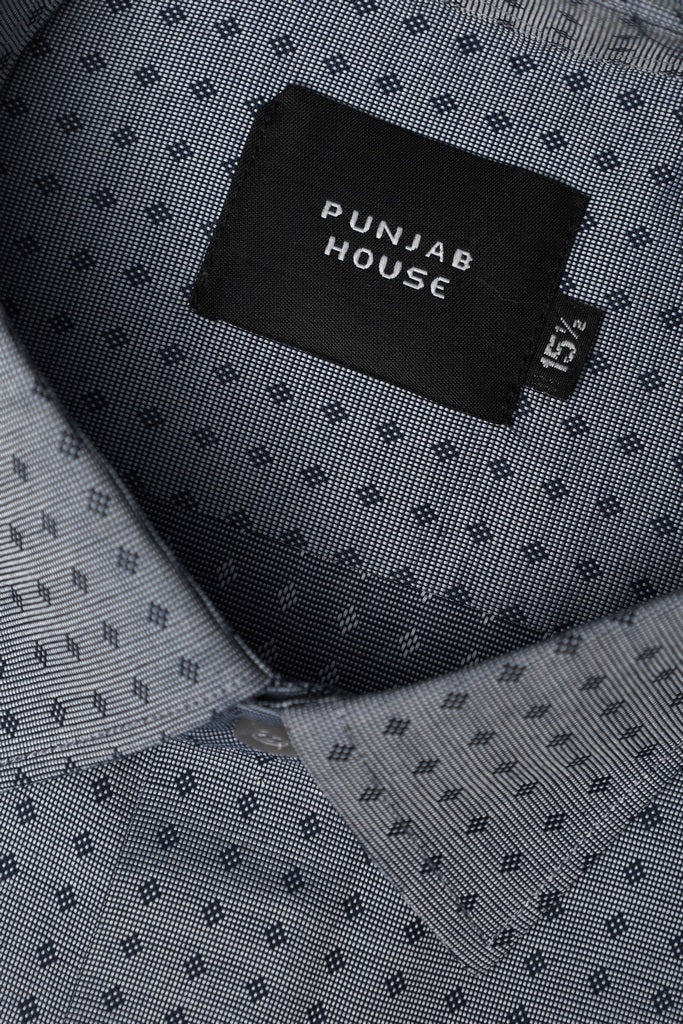 Graphite Diamond-Print Executive Shirt