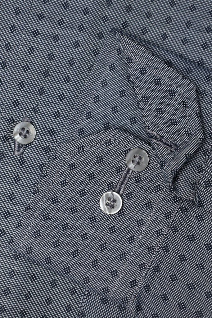 Graphite Diamond-Print Executive Shirt