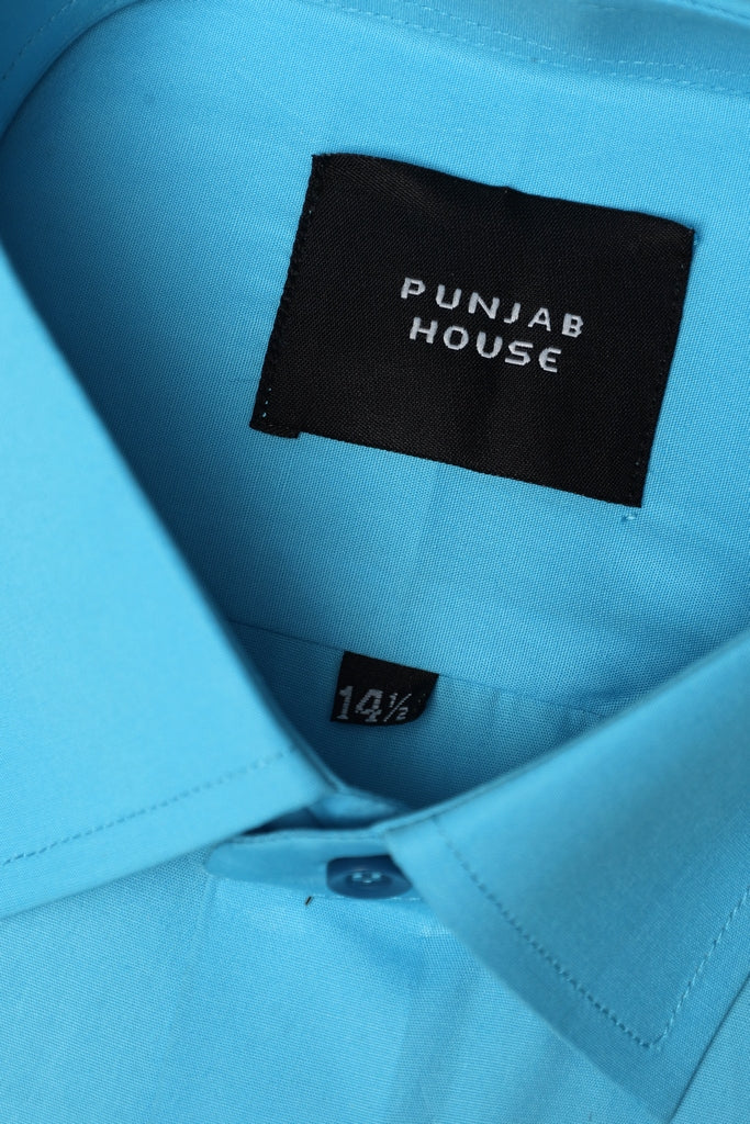 Vibrant Cyan Essential Dress Shirt