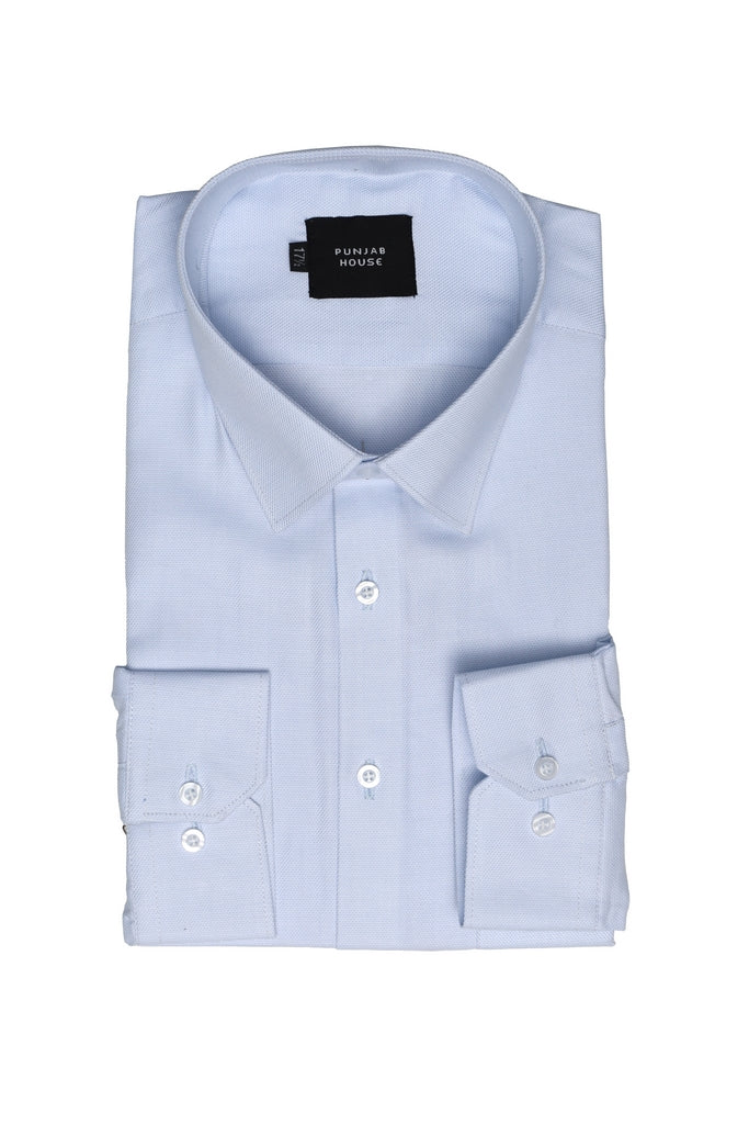 Navy Blue Micro-Diamond Texture Shirt