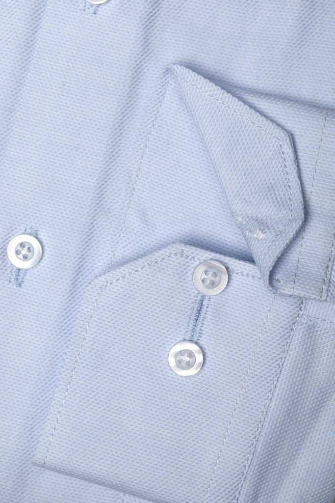 Navy Blue Micro-Diamond Texture Shirt