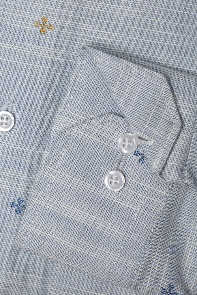 Silver Heather Embroidered Dress Shirt