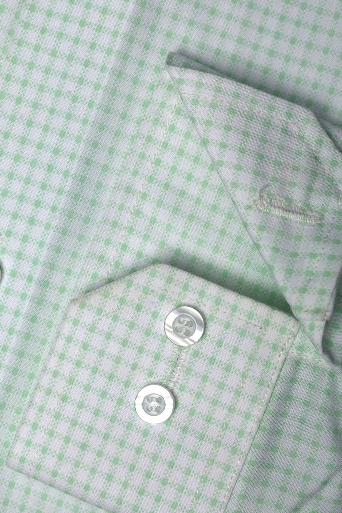 Mint Green Micro-Gingham Dress Shirt