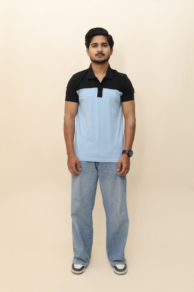 Men's Dual-Tone Color-Block Polo