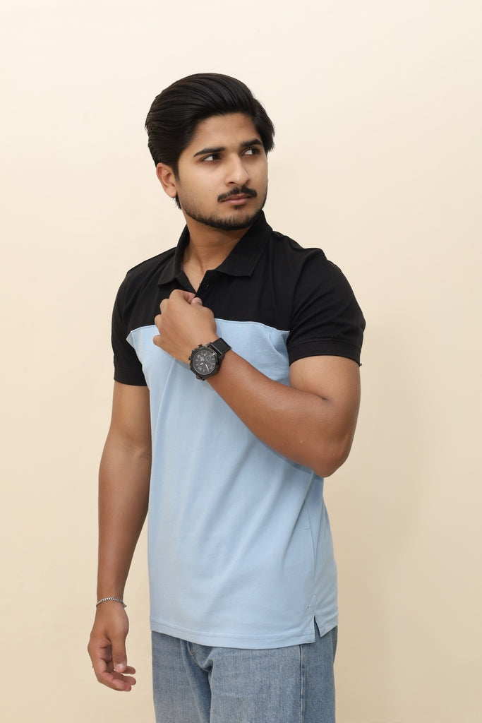 Men's Dual-Tone Color-Block Polo