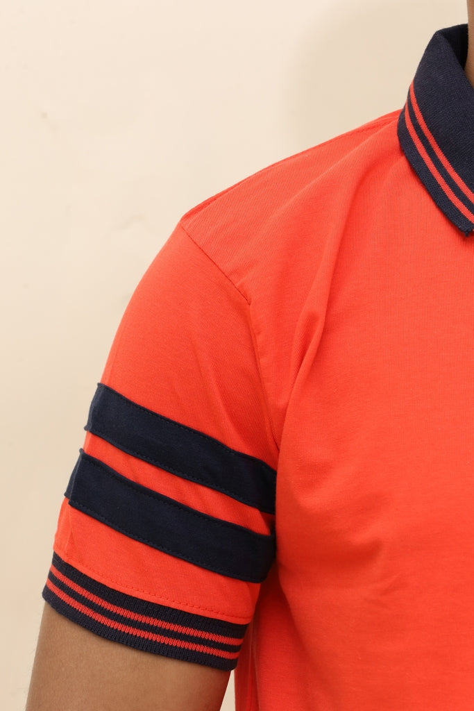 Men’s Heritage Crest Polo in Sunset Orange