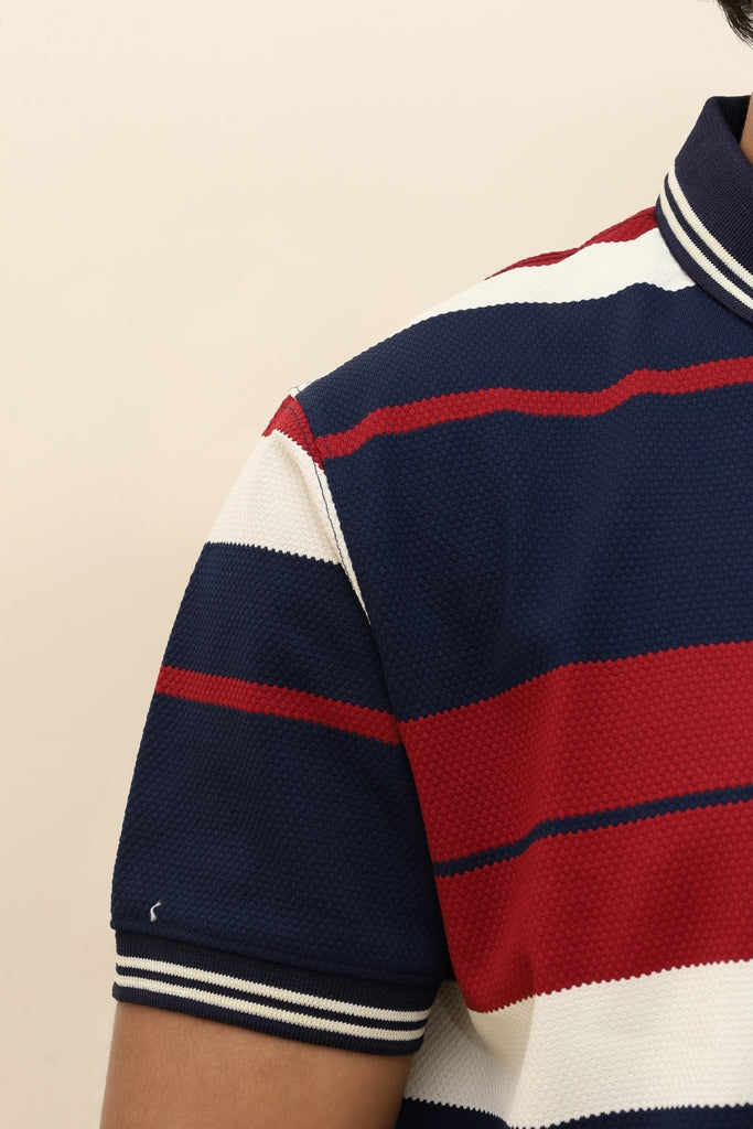 Men's Multi-Tone Striped Heather Polo