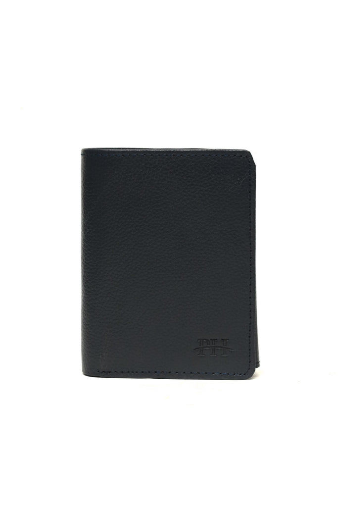 Textured Pebble-Grain Vertical Executive Wallet