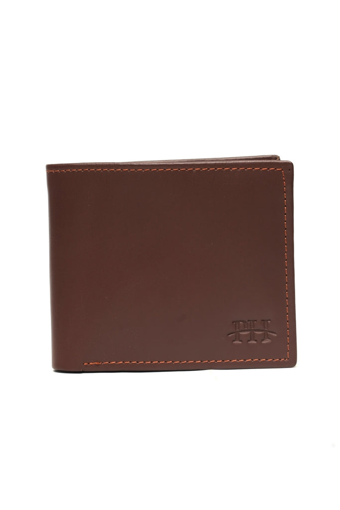 Smooth Horizontal Bi-Fold Wallet with Debossed Detail