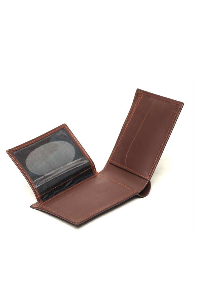 Smooth Horizontal Bi-Fold Wallet with Debossed Detail