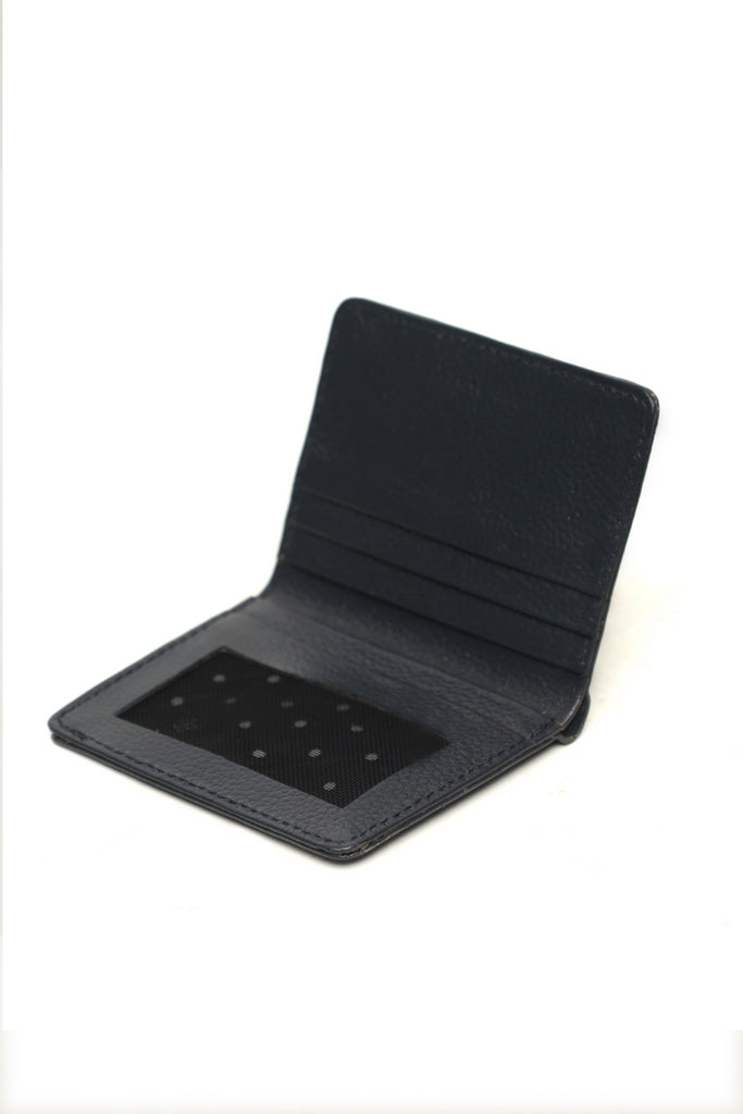 Textured Leather Vertical Wallet with Tab Closure