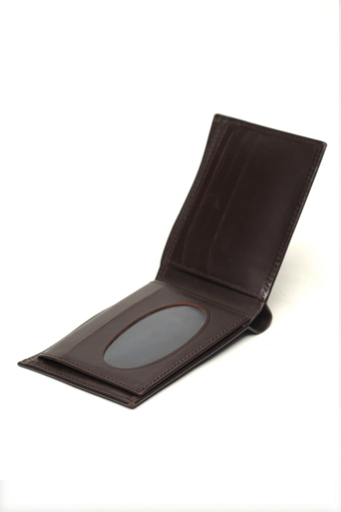 Smooth Horizontal Bi-Fold Wallet with Debossed Detail