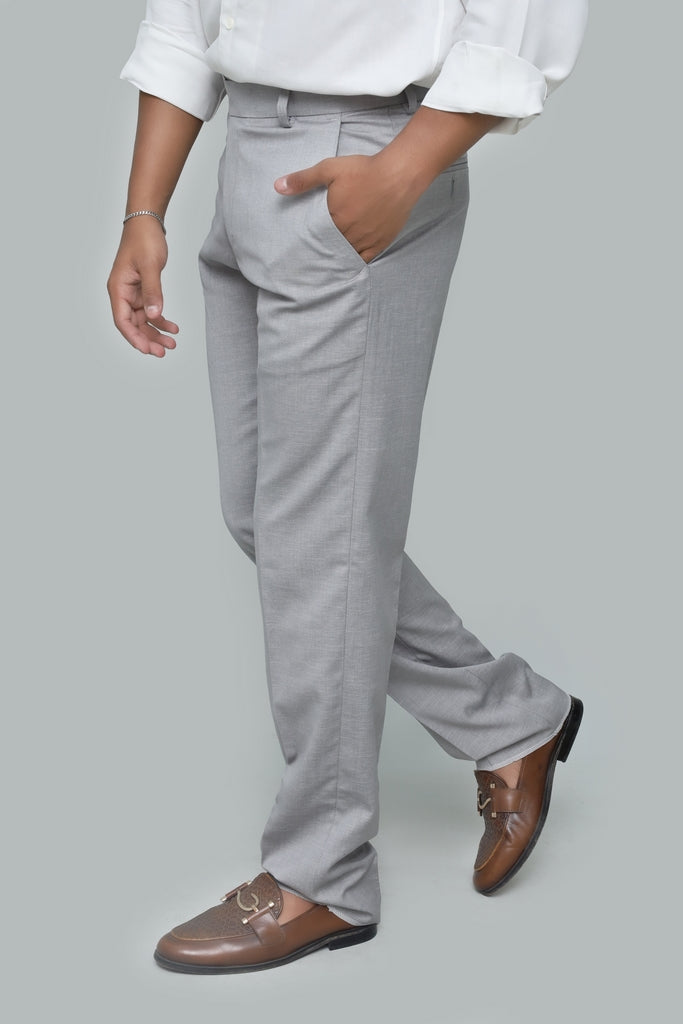 Men’s Light Grey Tropical Fabric Formal Trouser