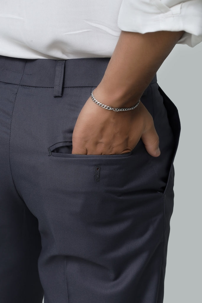 Men’s Charcoal Grey Tropical Fabric Formal Trouser