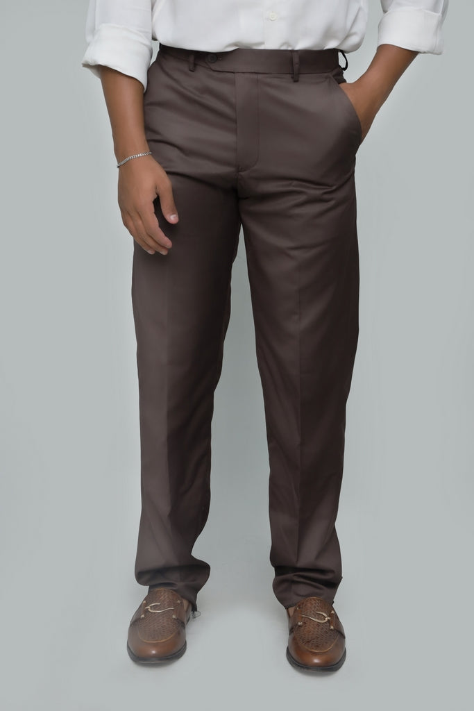 Men’s Chocolate Brown Tropical Fabric Formal Trouser