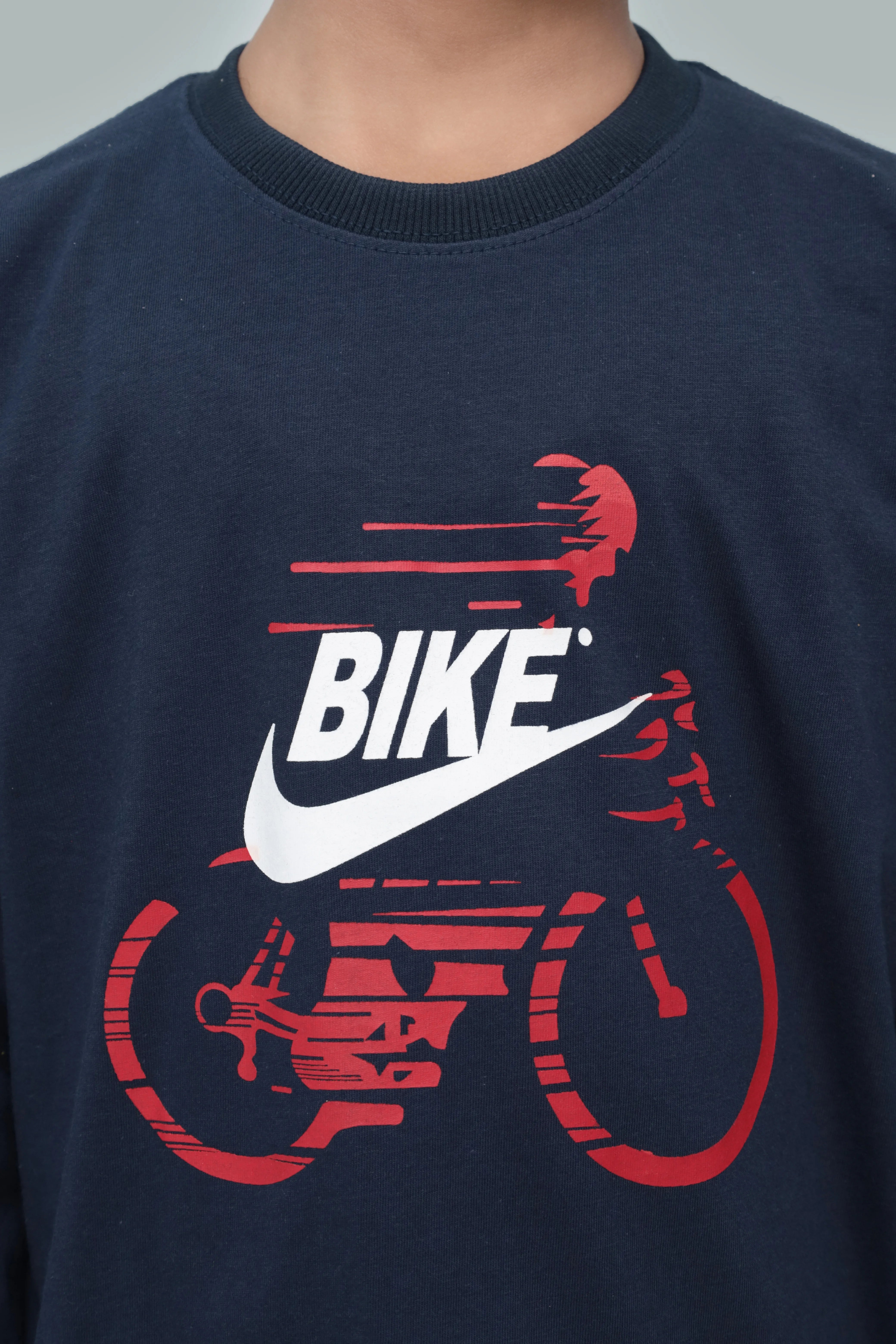 Bike Graphic Long-Sleeve Round Neck