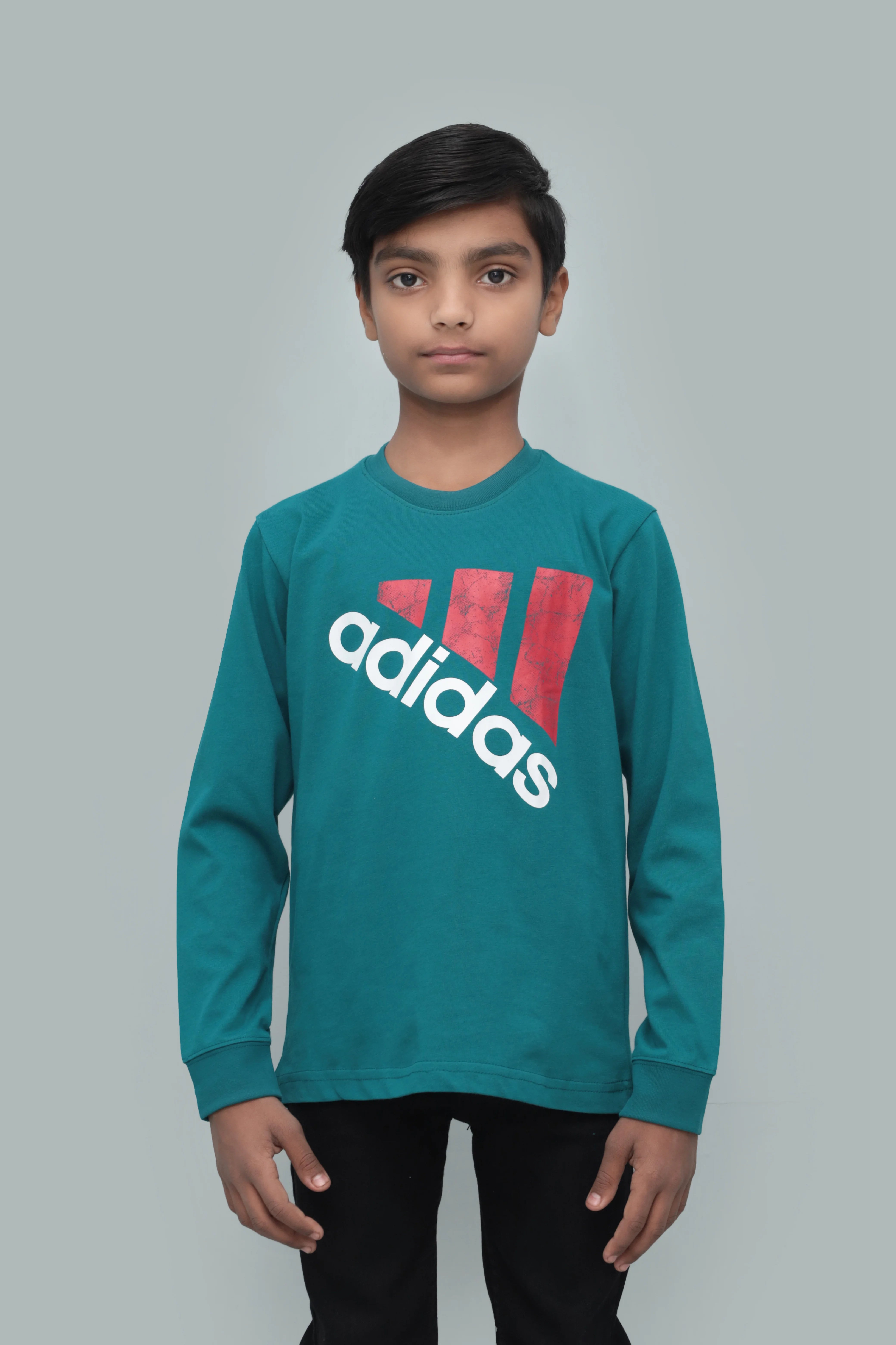 Kids' Adidas Long-Sleeve Round Neck