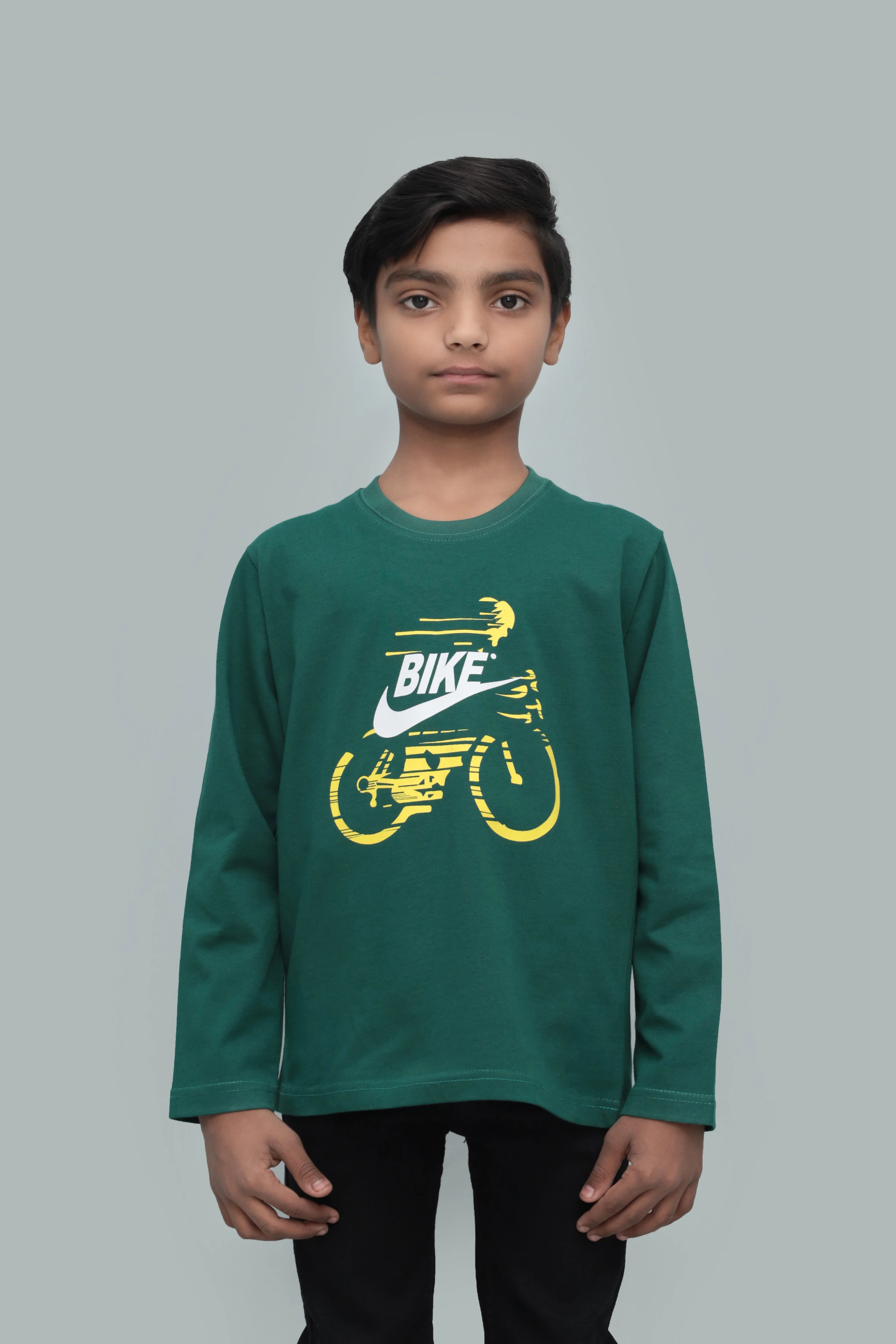 Bike Graphic Long-Sleeve Round Neck