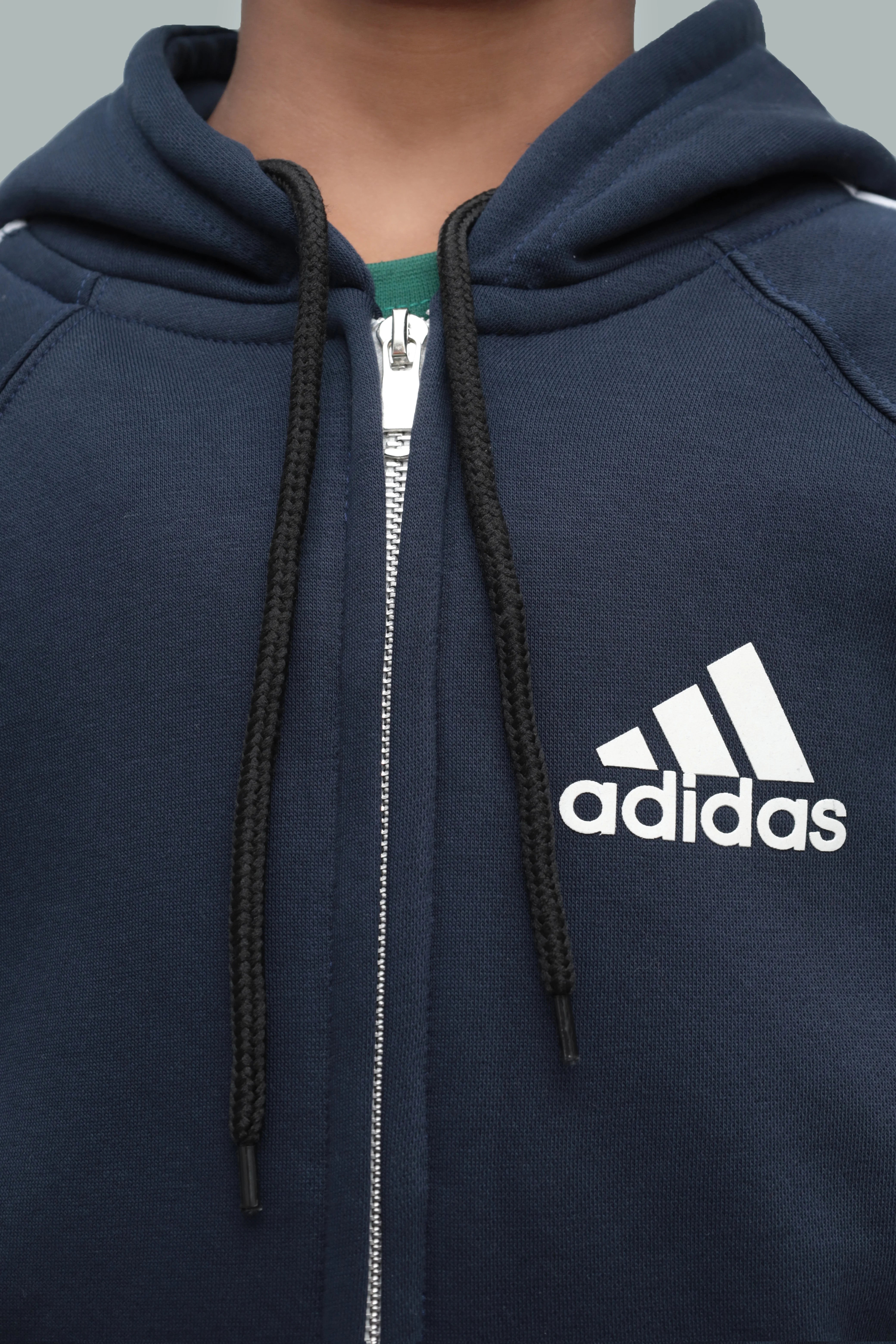 Kids' Three-Stripe Full-Black Hoodies